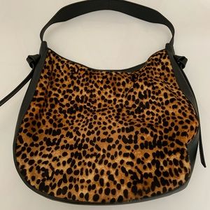 J. Crew Leopard Calf Hair Hobo Bag